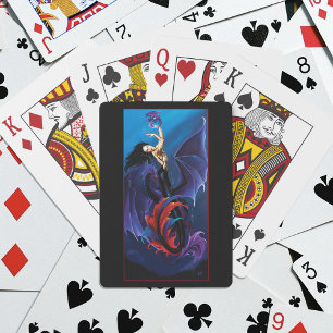 Jeu De Cartes Dragons gothiques bleus sirène fantaisie violet