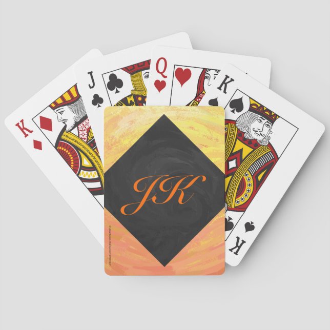 Jeu De Cartes Dragons Oeil orange et noir Monogramme (dos)