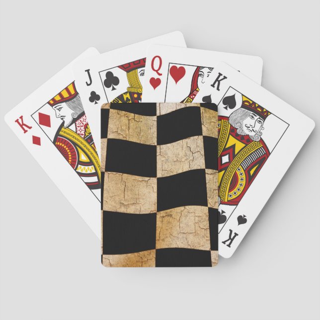 Jeu De Cartes Drapeau à damiers fissuré (dos)