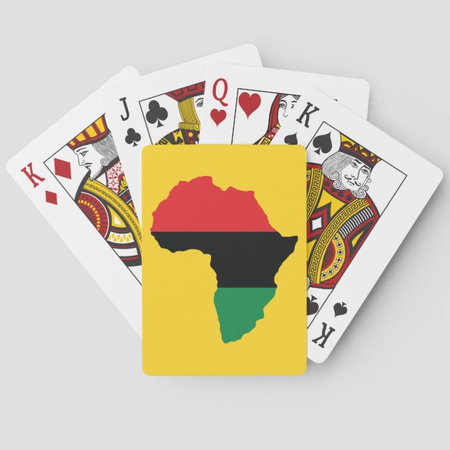 Jeu De Cartes Drapeau Afrique rouge, noire et verte (dos)