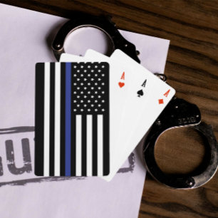 Jeu De Cartes Drapeau américain à ligne mince personnalisé