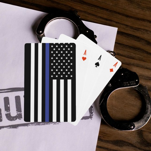 Jeu De Cartes Drapeau américain à ligne mince personnalisé (Créateur téléchargé)