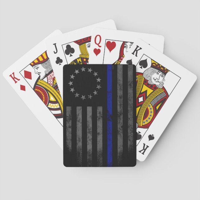 Jeu De Cartes Drapeau américain Betsy Ross Red Line (dos)
