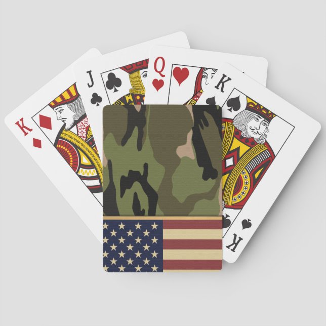 Jeu De Cartes Drapeau américain Camo (dos)