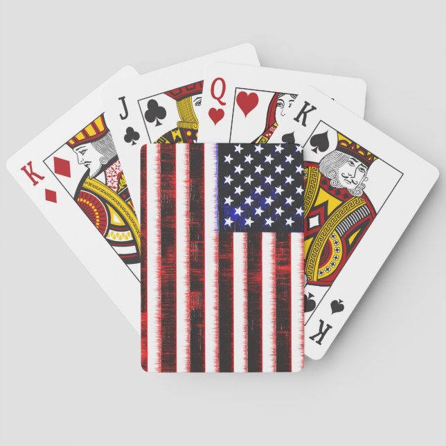 Jeu De Cartes Drapeau américain - Drapeau américain, cramponné (dos)