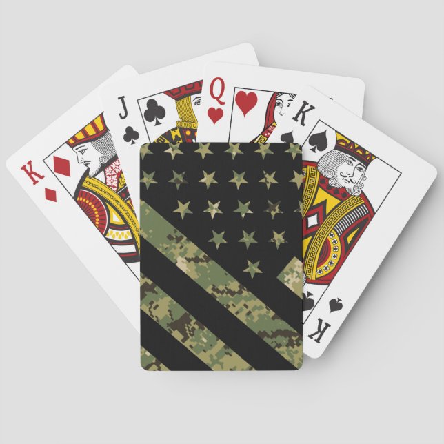 Jeu De Cartes Drapeau américain du Camouflage numérique militair (dos)