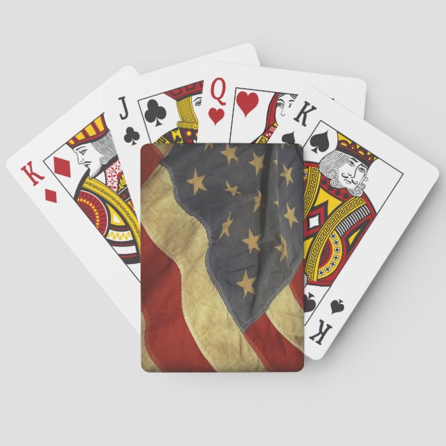 Jeu De Cartes Drapeau américain en détresse (dos)