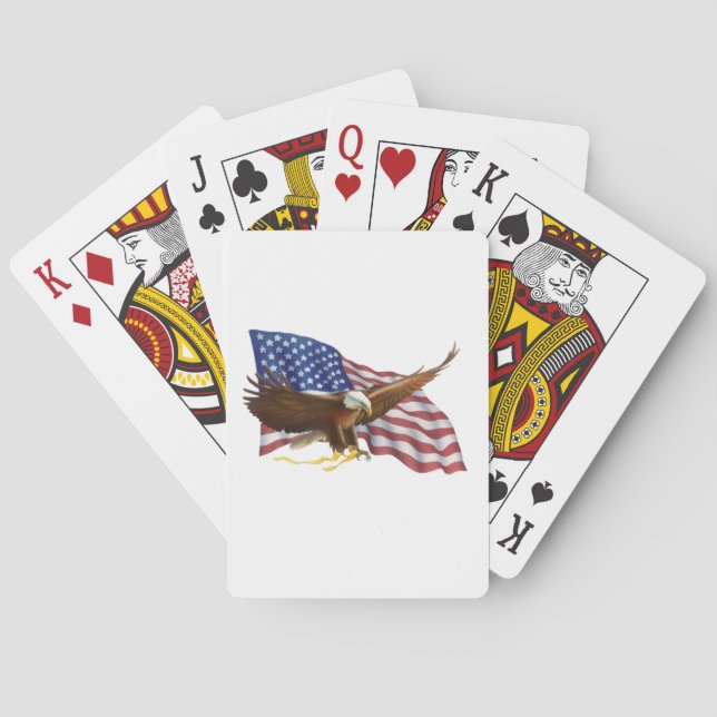 Jeu De Cartes Drapeau américain et aigle (dos)