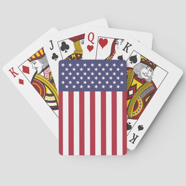 Jeu De Cartes Drapeau américain étoiles verticales et bandes (dos)