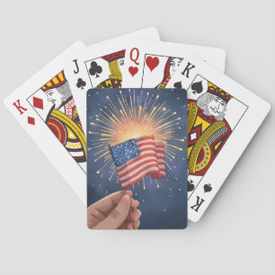 Jeu De Cartes Drapeau Américain Fête du Quatre Juillet Patriot
