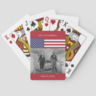Jeu De Cartes Drapeau américain George Washington Abraham Lincol