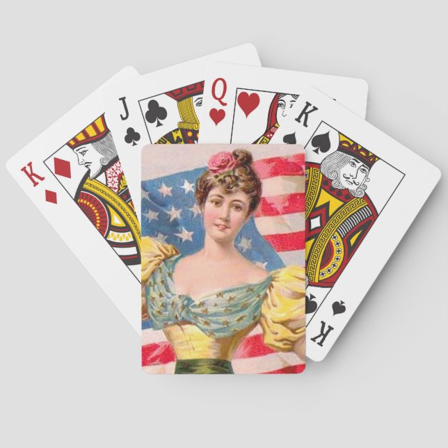 Jeu De Cartes Drapeau américain Lady Liberty Independence (dos)