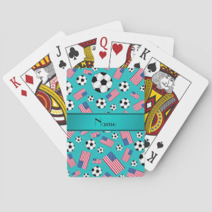 Jeu De Cartes Drapeau américain personnalisé du football nommé