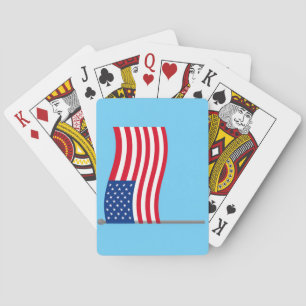 Jeu De Cartes Drapeau Américain sur Fond Bleu