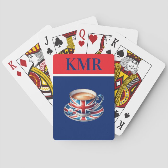 Jeu De Cartes Drapeau britannique sur l'anglais Teacup (dos)