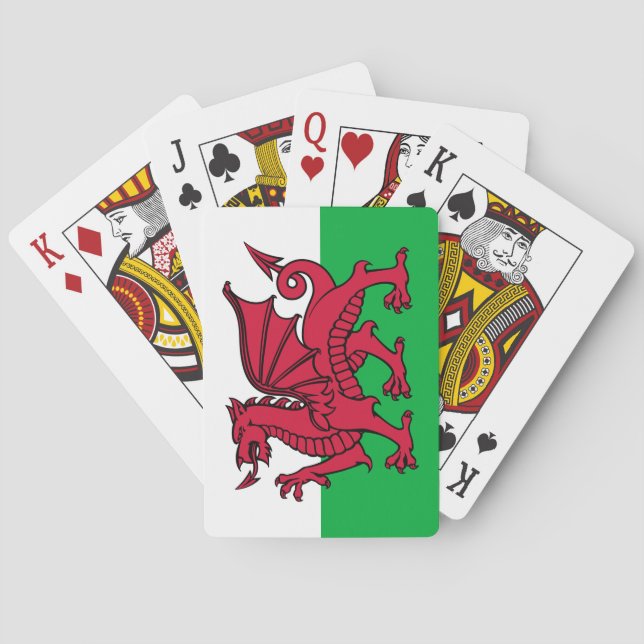 Jeu De Cartes Drapeau celtique du Dragon rouge du Pays de Galles (dos)