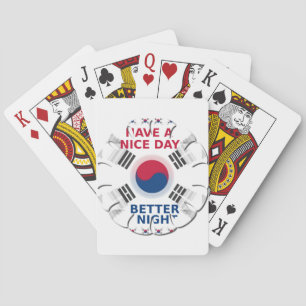 Jeu De Cartes Drapeau coréen design joyeux "Avoir une belle jour