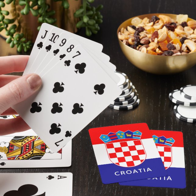 Jeu De Cartes Drapeau Croate Avec Texte Personnalisable (In Situ)