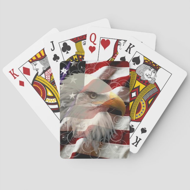 Jeu De Cartes Drapeau d'aigle américain Jouer des cartes (dos)