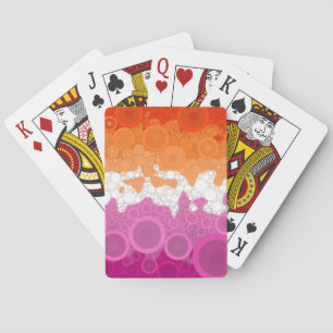 Jeu De Cartes Drapeau de fierté lesbienne abstrait groovy bohème