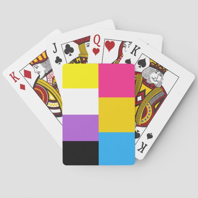 Jeu De Cartes Drapeau de fierté pansexuel non binaire double (dos)