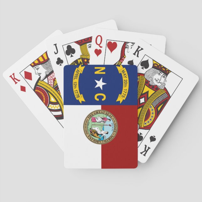 Jeu De Cartes Drapeau de la Caroline du Nord (dos)