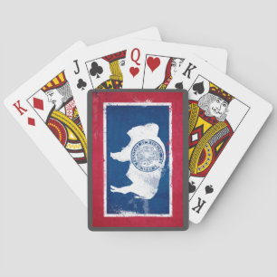 Jeu De Cartes Drapeau de l'État du Wyoming en détresse