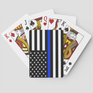 Jeu De Cartes Drapeau de l'officier de police Blue LIne