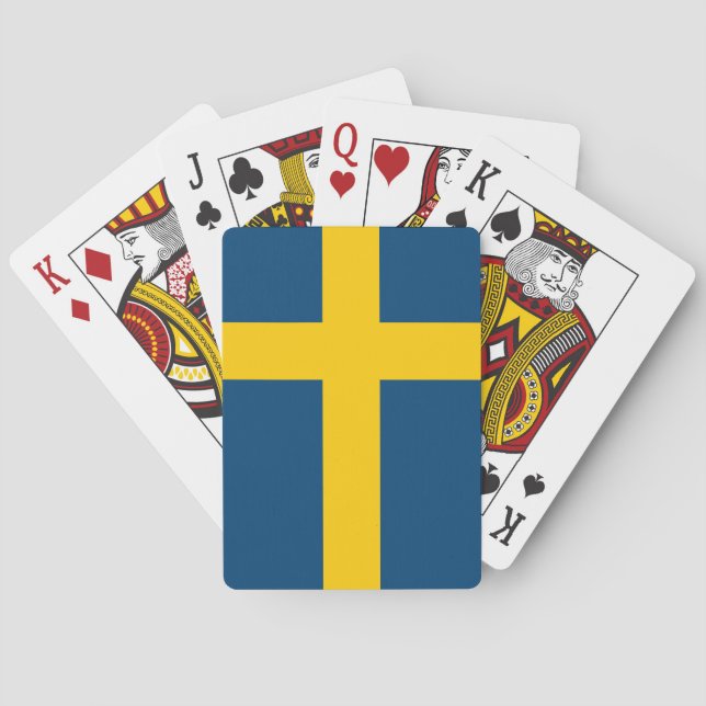 Jeu De Cartes Drapeau de Suède (dos)