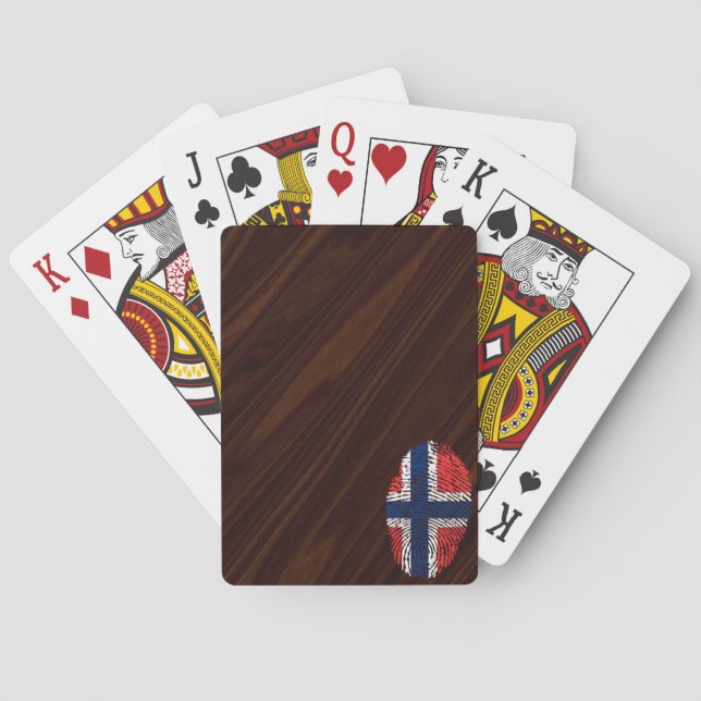 Jeu De Cartes Drapeau d'empreintes digitales norvégiennes (dos)