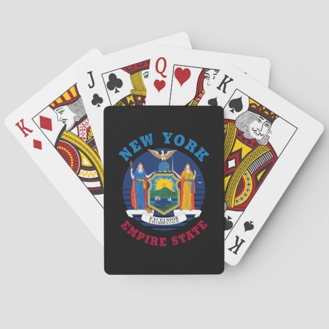 JEU DE CARTES DRAPEAU D'ÉTAT DE NEW YORK (dos)