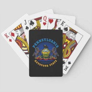 JEU DE CARTES DRAPEAU D'ÉTAT DE PENNSYLVANIA KEYSTONE