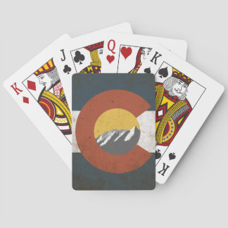 Jeu De Cartes Drapeau d'état du Colorado, grunge, avec des