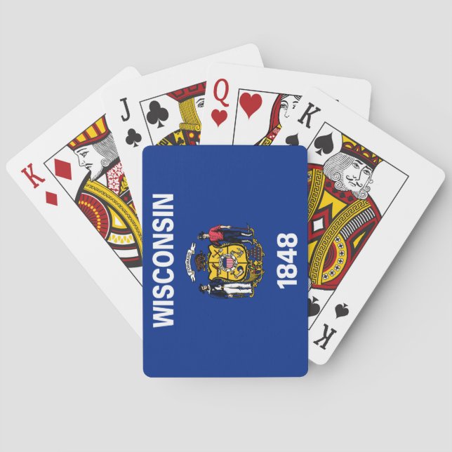 Jeu De Cartes Drapeau d'État du Wisconsin (dos)