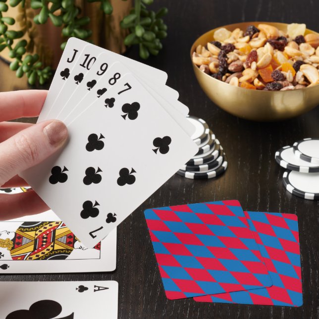 Jeu De Cartes Drapeau diamant Bavière bleu et rouge Motif (In Situ)