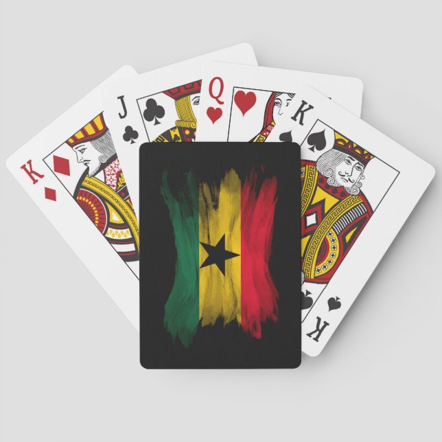 Jeu De Cartes Drapeau du Ghana brassée, drapeau national (dos)