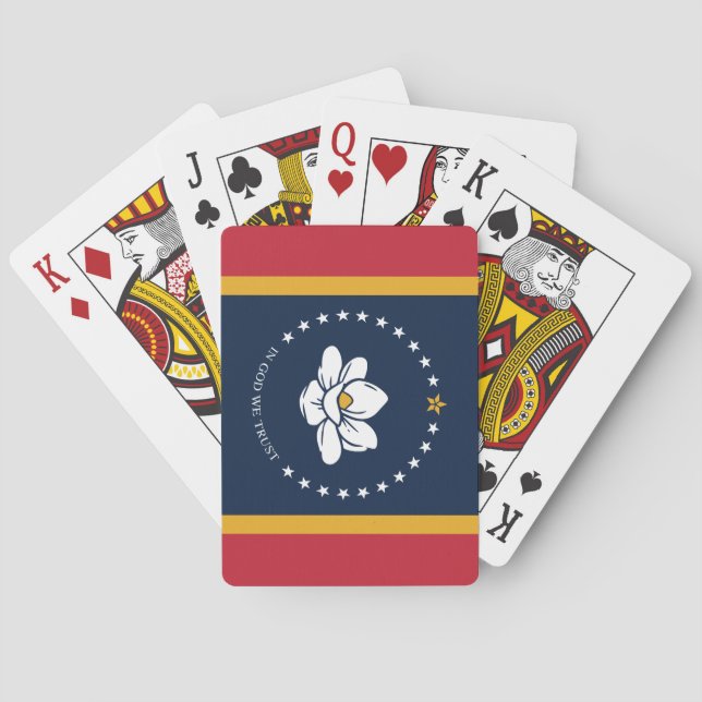 Jeu De Cartes Drapeau du Mississippi - Nouveau Drapeau de Magnol (dos)