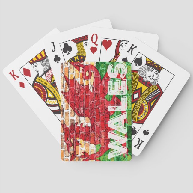 Jeu De Cartes Drapeau du Pays de Galles en brique (dos)
