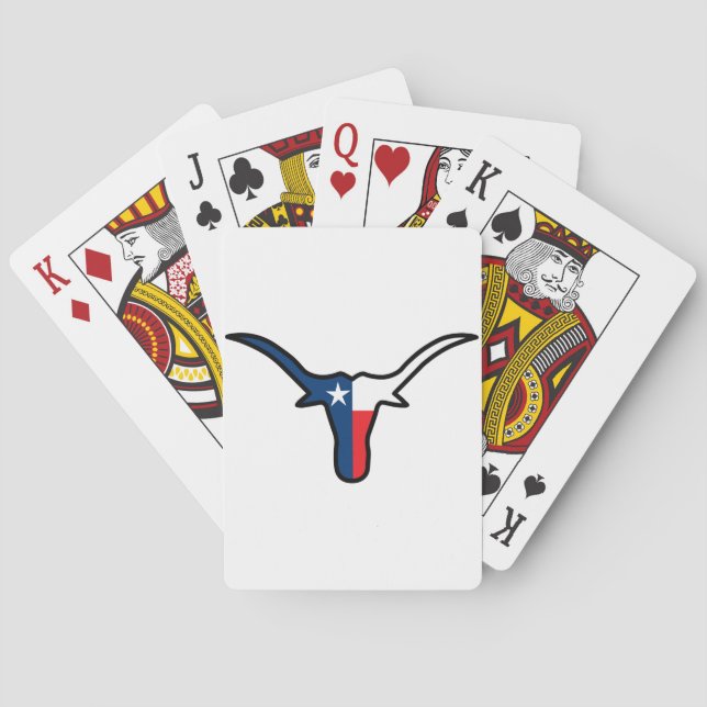 Jeu De Cartes Drapeau du Texas Longhorn (dos)
