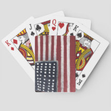 Drapeau en bois Jouant aux cartes