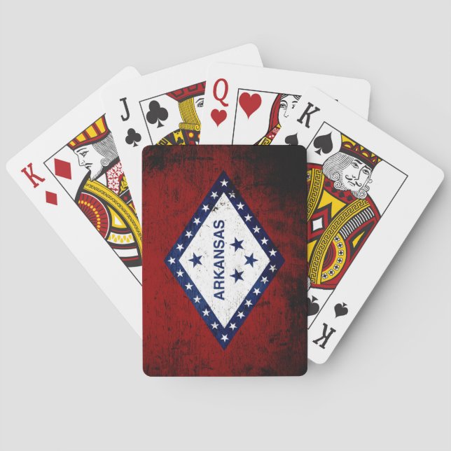 Jeu De Cartes Drapeau grunge noir d'état de l'Arkansas (dos)