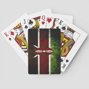 Jeu De Cartes Drapeau grunge noir du Kenya