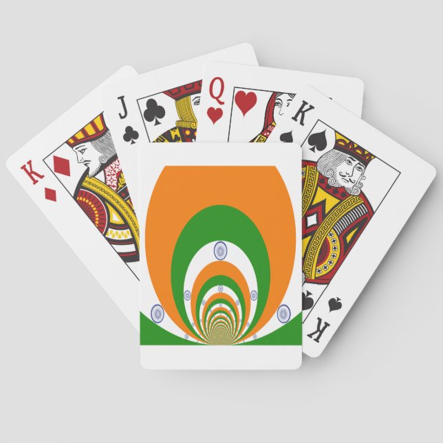 Jeu De Cartes Drapeau indien Kaleidoscope : Unité et patriotisme (dos)