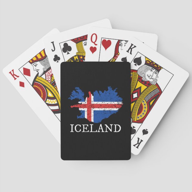 Jeu De Cartes Drapeau Islande (dos)
