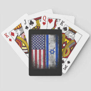 Jeu De Cartes Drapeau Israélo-Américain Israël États-Unis Racine