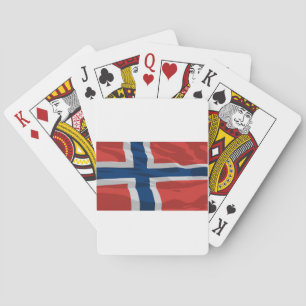 Jeu De Cartes Drapeau Norvège Rouge Et Bleu
