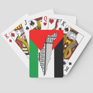 Jeu De Cartes Drapeau palestinien et carte avec Motif Keffiyeg