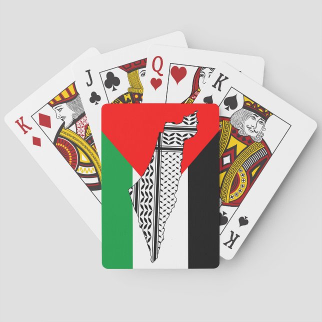 Jeu De Cartes Drapeau palestinien et carte avec Motif Keffiyeg (dos)