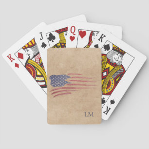 Jeu De Cartes Drapeau Russe Américain Patriotique Monogramme