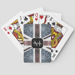 Jeu De Cartes Drapeau Rustique UK rouge bleu étincelants parties